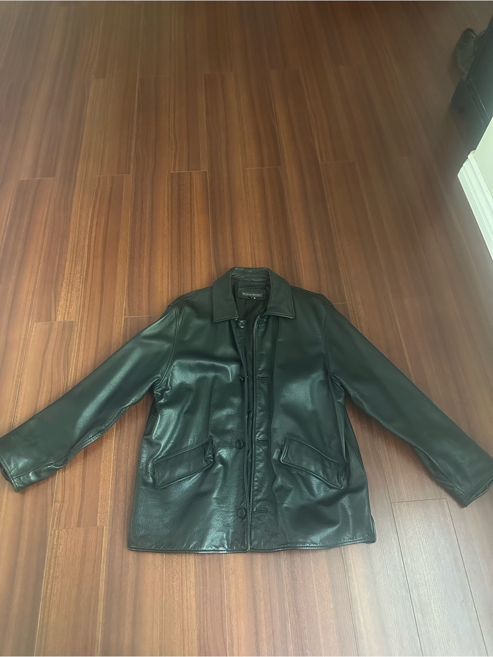 Banana Republic Black Lightweight Leather Shirt Jacket